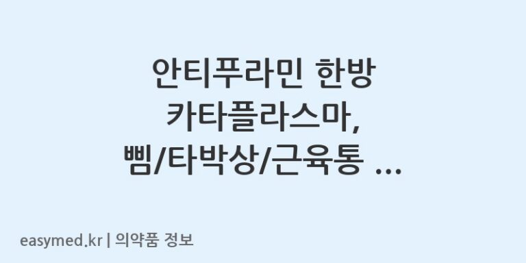 안티푸라민 한방 카타플라스마, 삠/타박상/근육통 등 통증에 효과적인 파스! 🩹