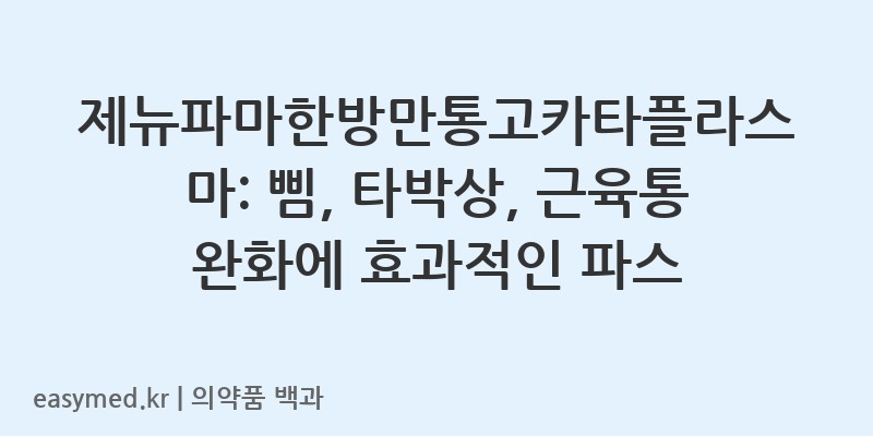 제뉴파마한방만통고카타플라스마-201604458