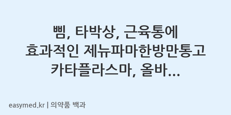 제뉴파마한방만통고카타플라스마-201604458